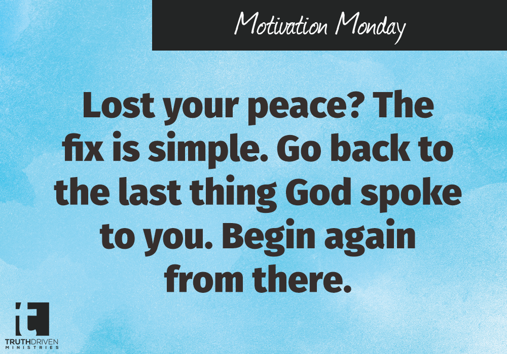 Lost your peace?