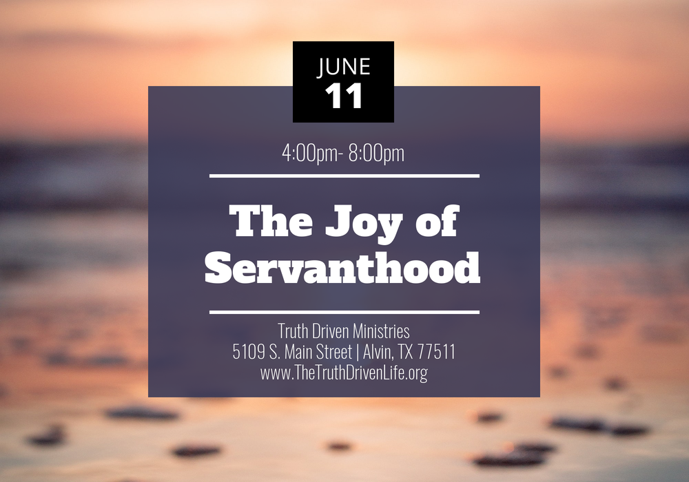 June’s Spiritual Growth Workshop – THE JOY OF SERVANTHOOD